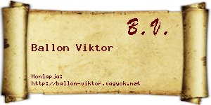 Ballon Viktor névjegykártya